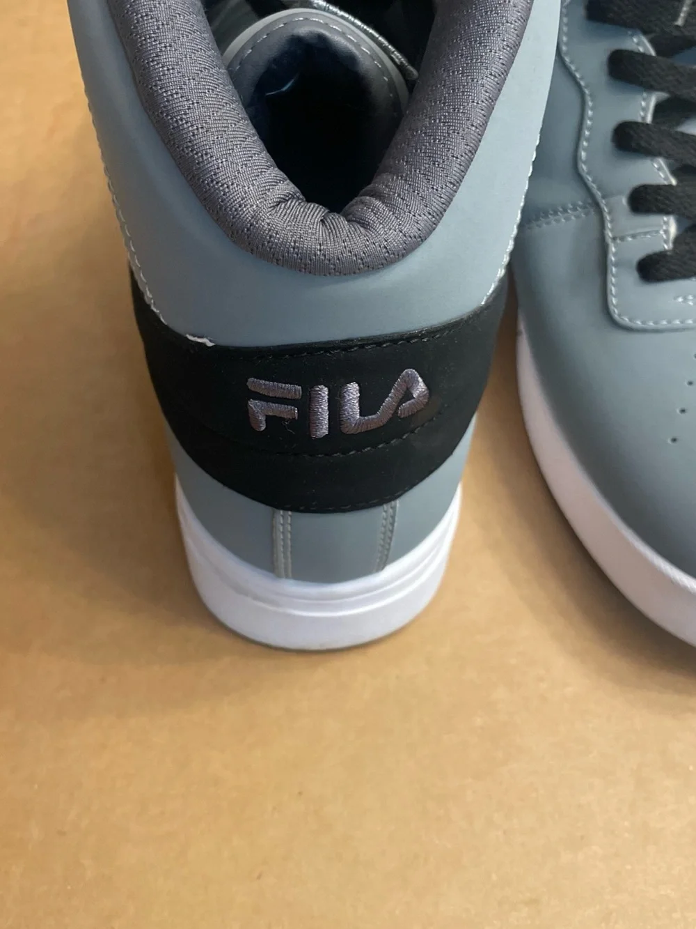 Fila Men's High-Top Sneakers in Gray with Black Laces